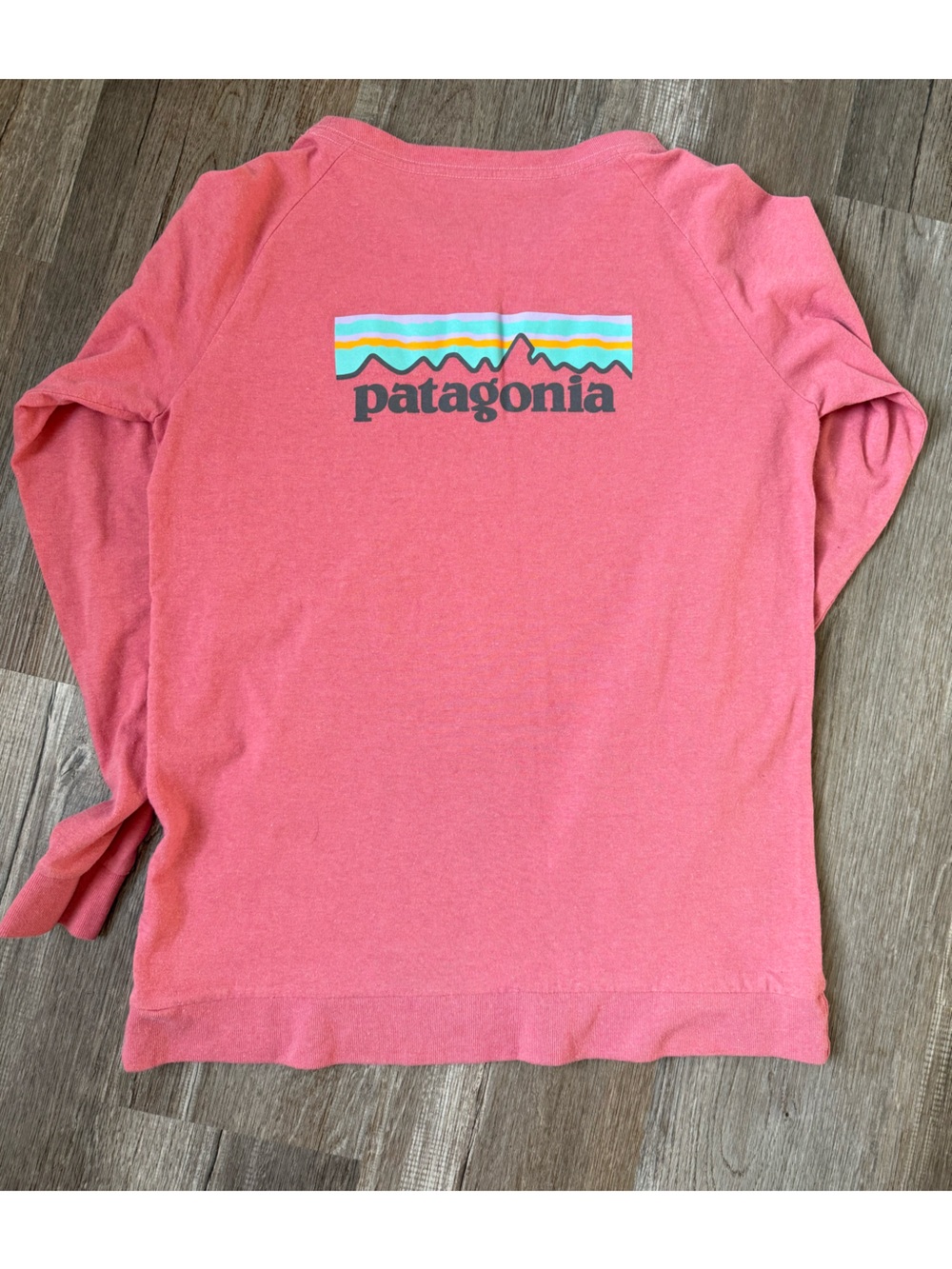 Patagonia Responsibilitee Graphic Logo Long Sleeve T-shirt Reg Fit Pink Size S